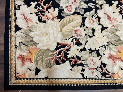 Palace Size Needlepoint Rug 13x17, Extra Large Wool Floral Handmade Carpet, European Design, Botanical - Nuvé