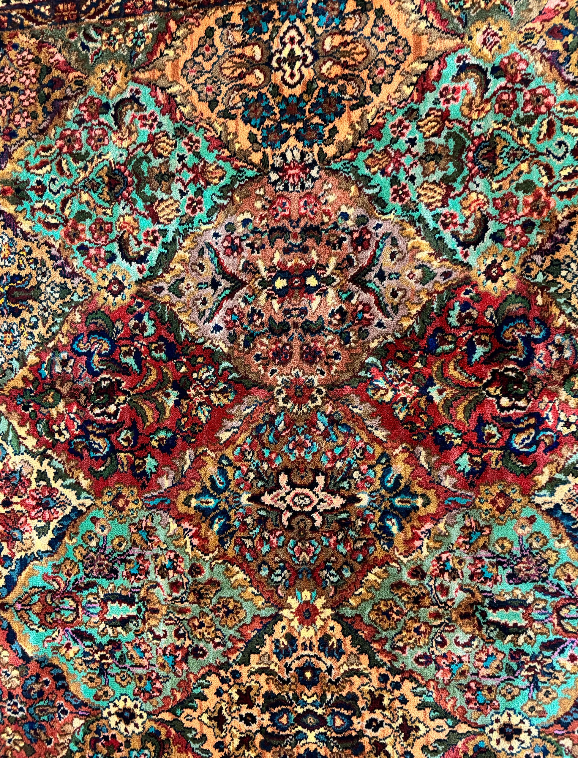 5.9 x 9 Karastan Rug Multicolor Panel Kirman #717, Original 700 Series, Wool - Nuvé