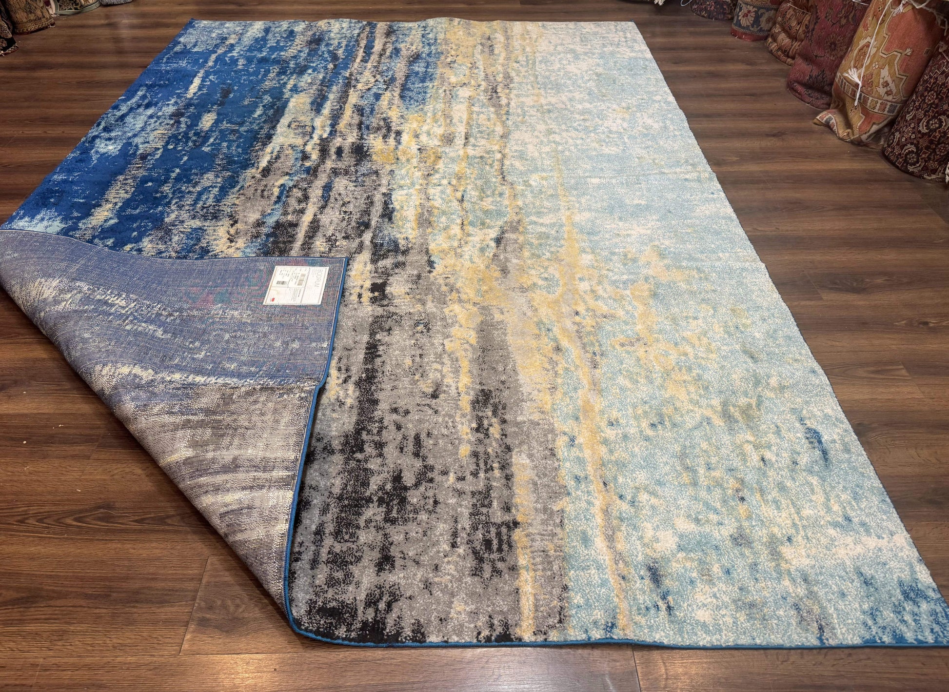 Modern Abstract Blue Area Rug 8x11 ft - Nuvé