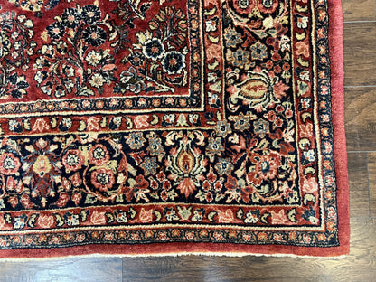 1920s Persian Sarouk Rug 9x12, Red Persian Carpet, High Quality Persian Rug, Allover Floral Pattern, Antique Oriental Rug, Wool Handmade Room Sized - Nuvé