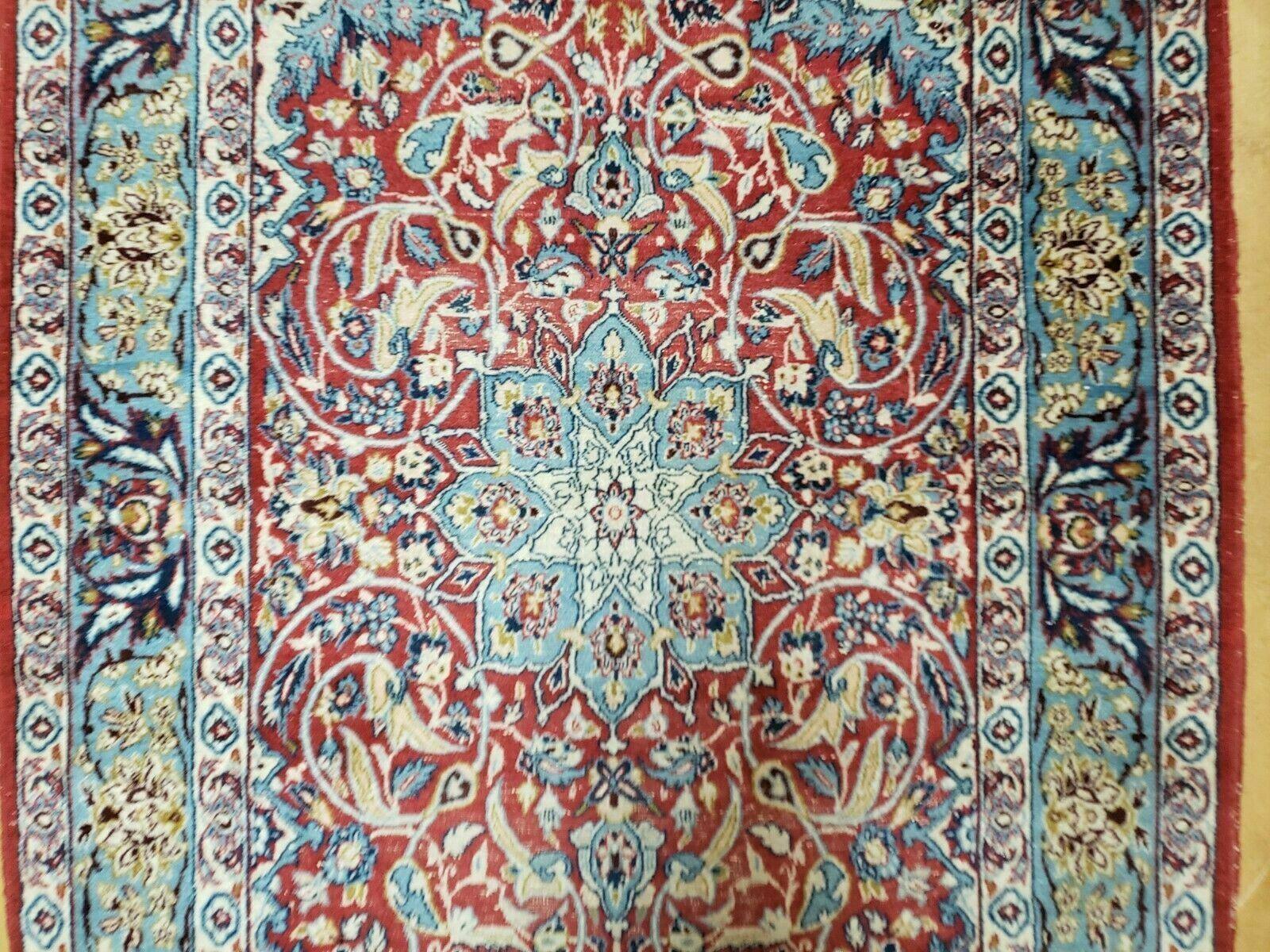 3' 5" X 5' 8" Vintage Handmade Turkish Wool Rug Carpet Vegetable Dyes Nice Red - Nuvé