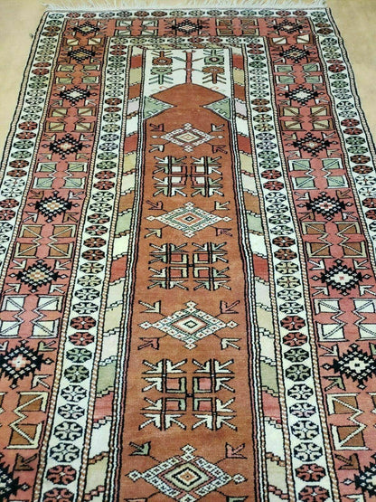 4' X 7' Antique Handmade Turkish Melas Oushak Wool Rug - Nuvé