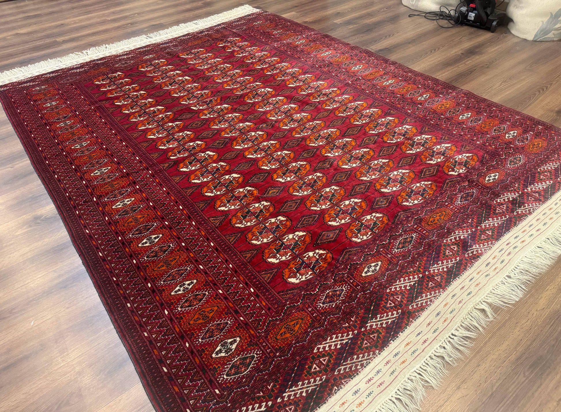 Persian Turkoman Rug 7x9, Red Tribal Carpet - Nuvé