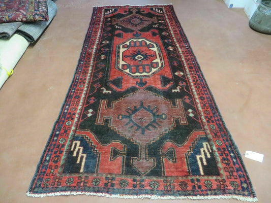 4' X 8' Antique Handmade India Geometric Oriental Tribal Wool Rug Red # 603 - Nuvé