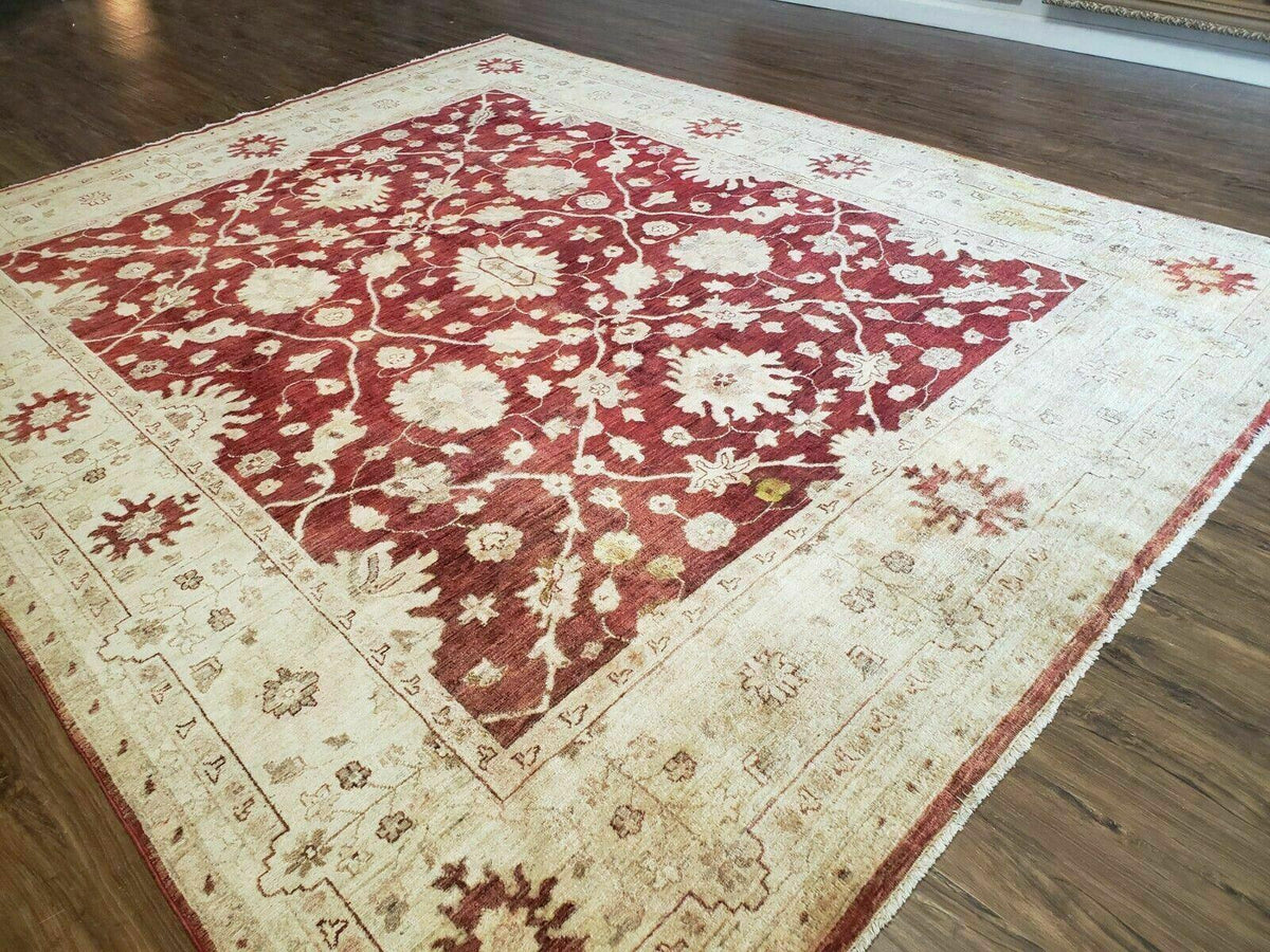 8' X 10' Handmade Peshawar Floral Oriental Wool Rug Hand Knotted Carpet Nice