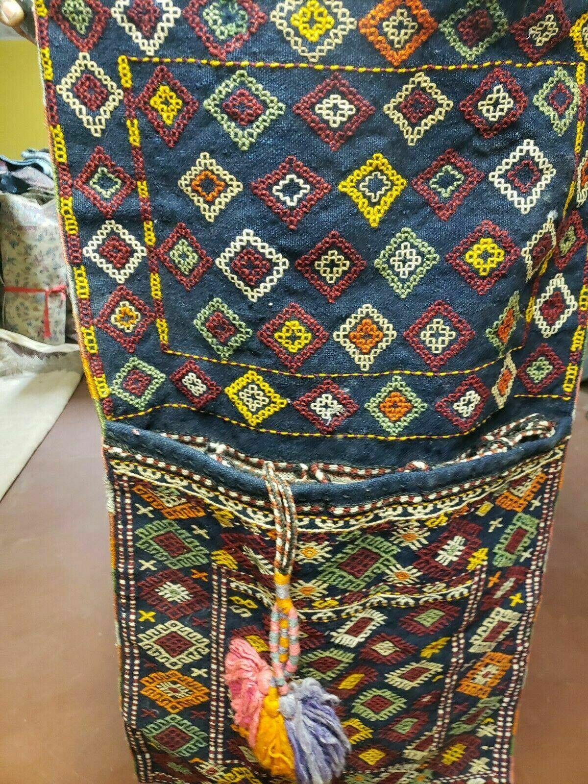 2' X 4' Handmade Turkish Tribal Kilim Wool Rug Double Saddle Bag Khorjin Nice - Nuvé