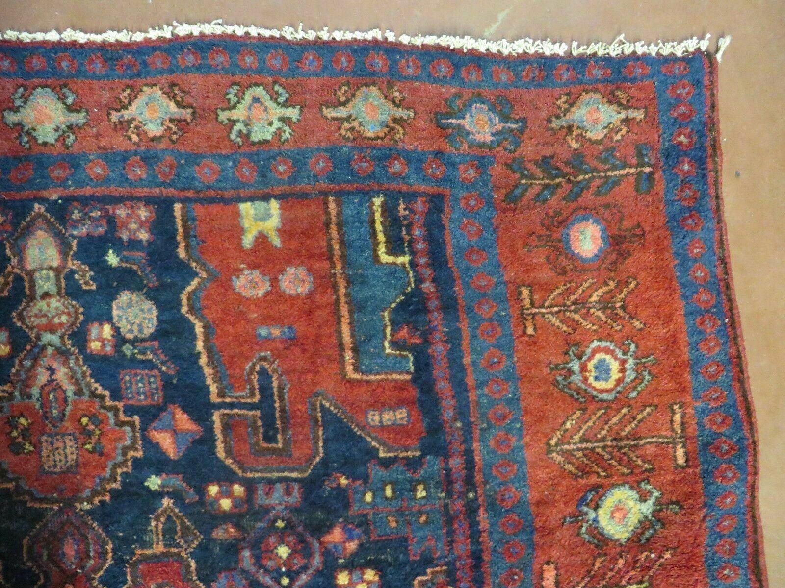 4' X 10' Antique Handmade Turkish Floral Tribal Oriental Wool Rug #627 - Nuvé