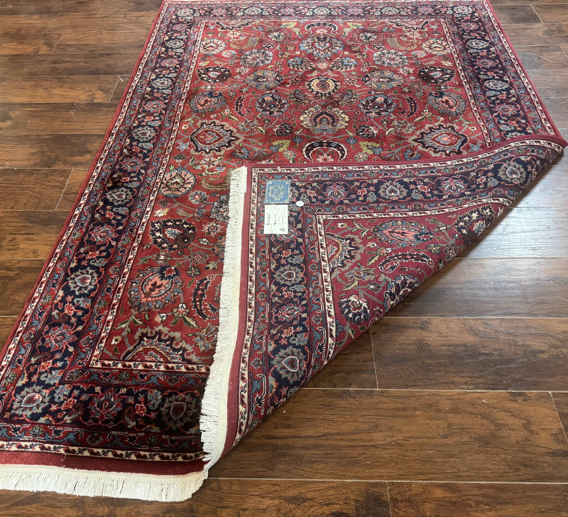 Indo Persian Rug 5x7, Vintage Traditional Floral Carpet, Burgundy and Navy Blue - Nuvé