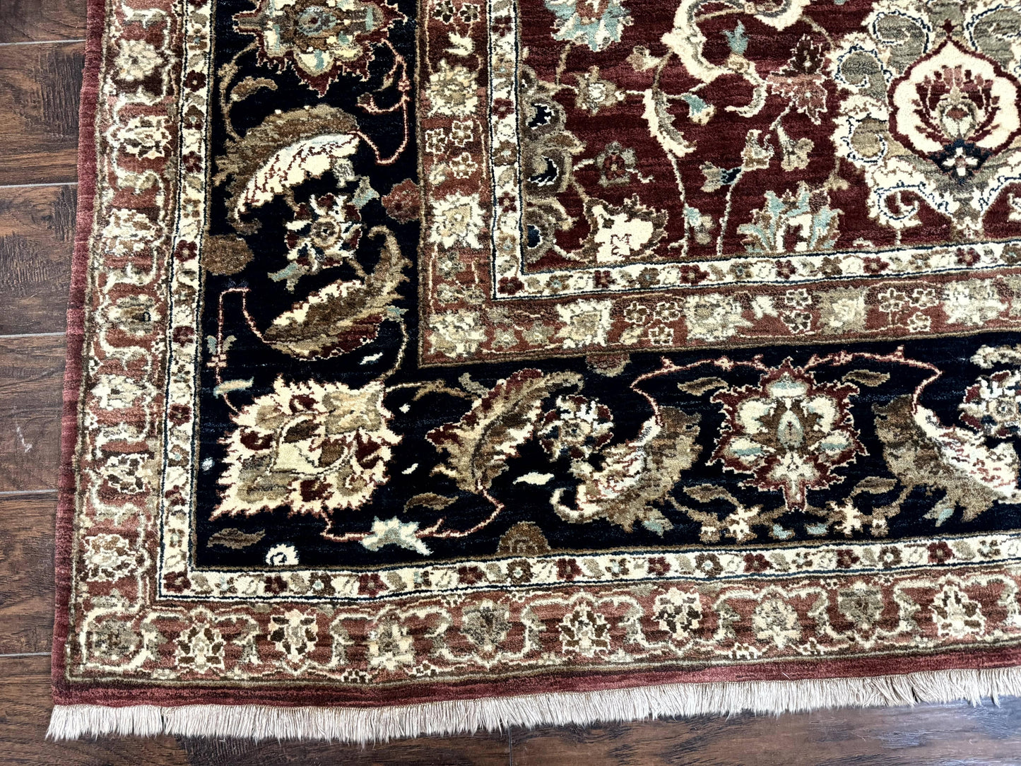 Palace Sized Indian Agra Rug 12x17, Wool Handmade Floral Allover Carpet - Nuvé