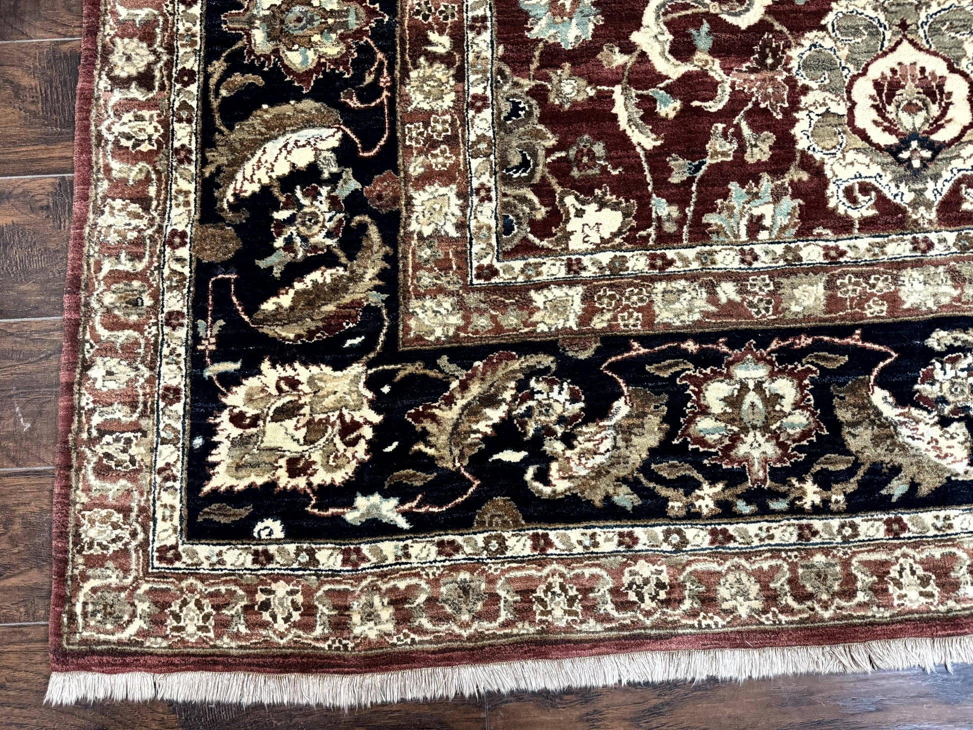 Palace Sized Indian Agra Rug 12x17, Wool Handmade Floral Allover Carpet - Nuvé