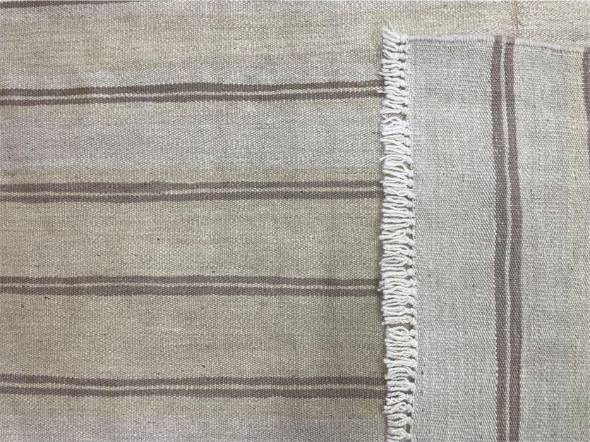5x8 Turkish Kilim Rug, Flatweave Carpet, Striped Blanket, Southwestern Design, New, Gray, Wool, High Quality, Hand-Knotted - Nuvé
