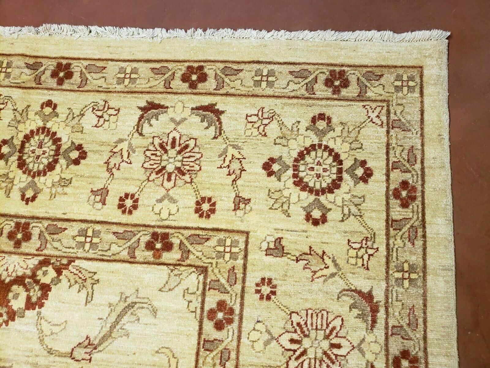 Oushak Rug 10x14 Neutral Colors Handmade Peshawar Wool Carpet Oatmeal Beige - Nuvé
