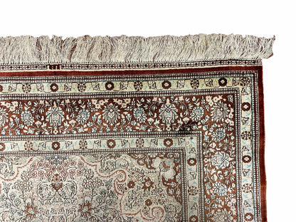 4' X 6' Vintage Fine Handmade Chinese Oriental Silk Rug 400 KPSI Wow - Nuvé