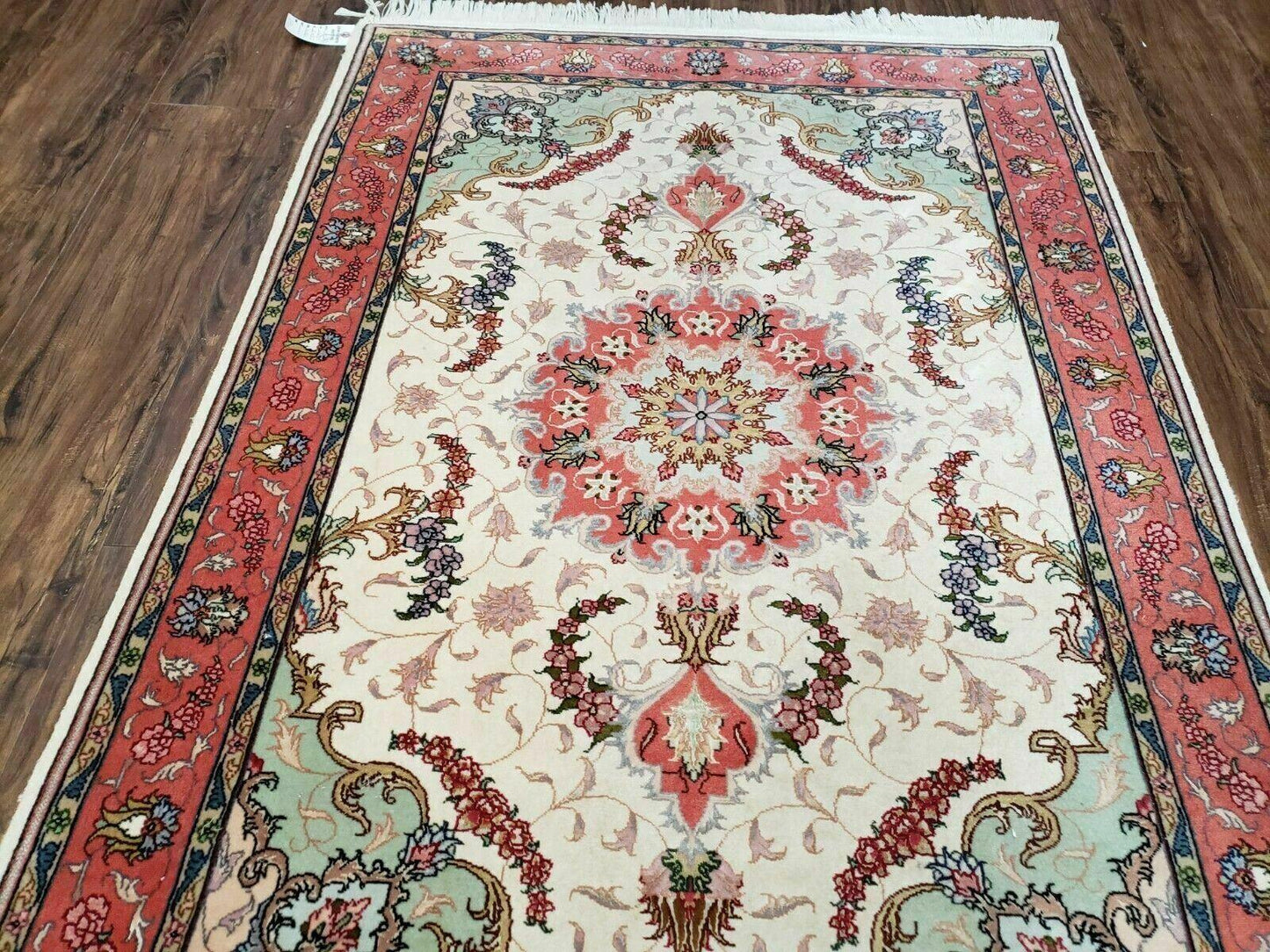 3' 4" X 5' Vintage Handmade Ultra Fine Floral Oriental Turkish Rug Carpet Wow - Nuvé
