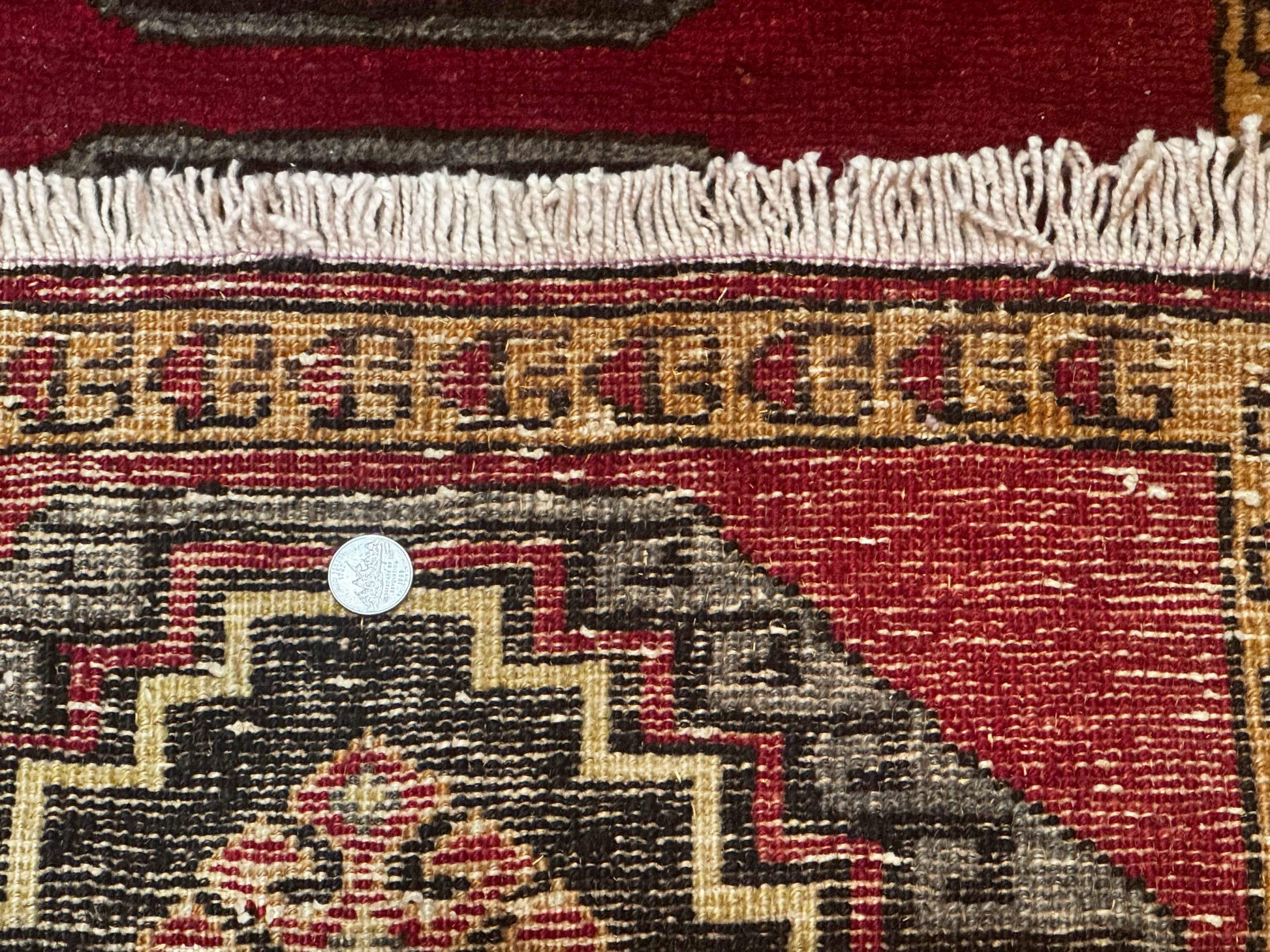Small Antique Turkish Yastik Rug 2x3, Double Medallions, Geometric, Red, Wool - Nuvé