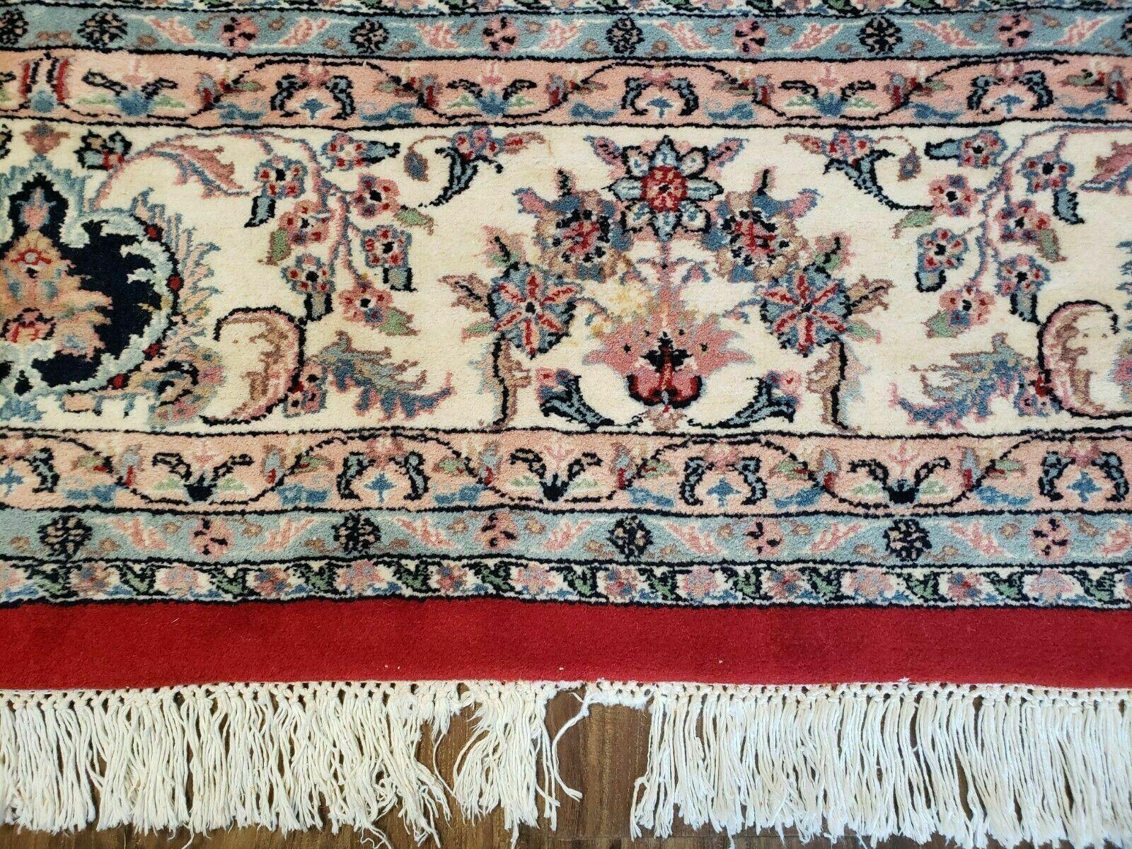 9' X 12' Vintage Handmade India Medallion Wool Rug Vegetable Dyes Nice Red - Nuvé