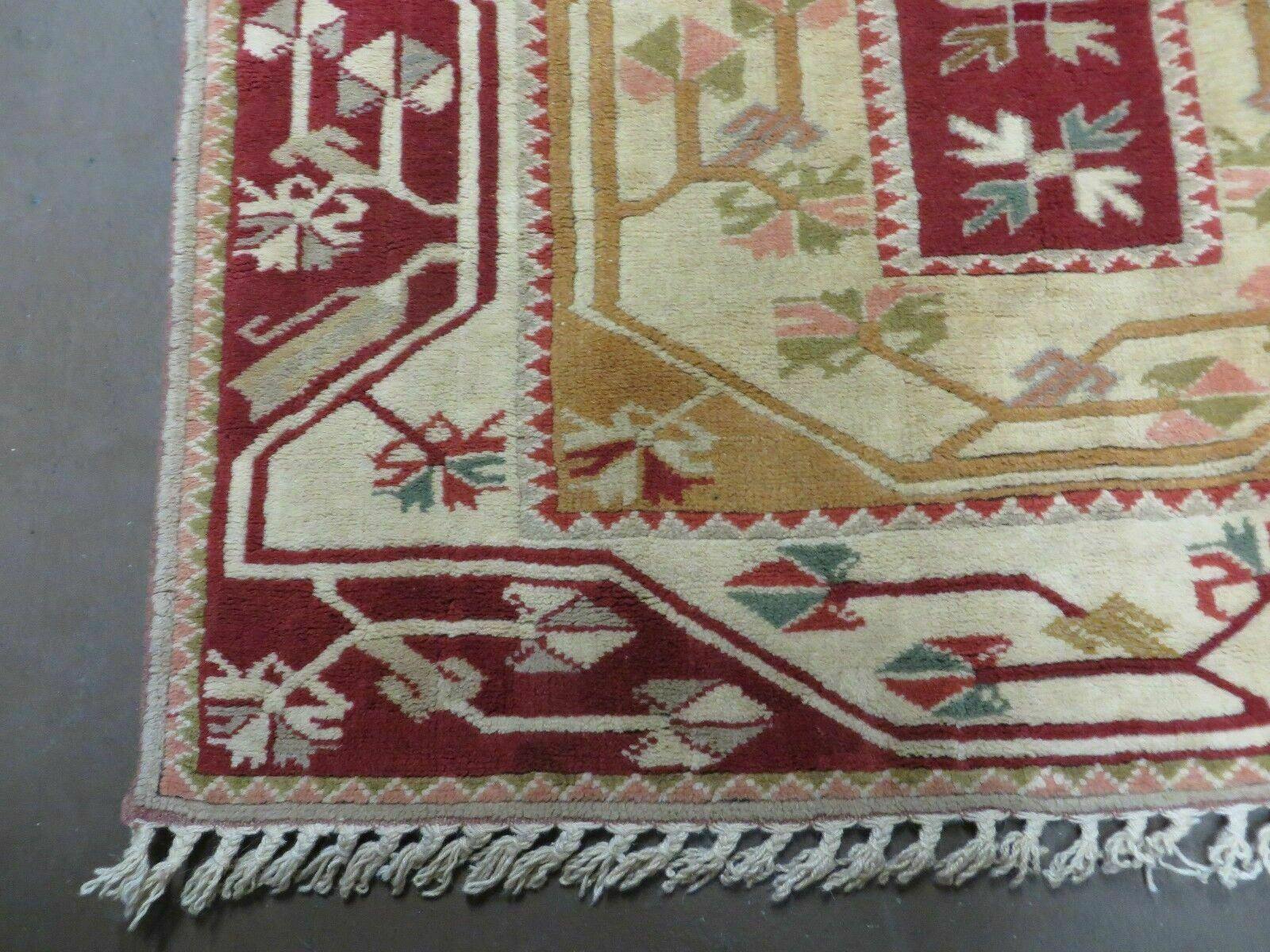 4' X 6' Vintage Handmade Knotted Turkish Kazak Pattern Wool Rug Carpet Nice - Nuvé