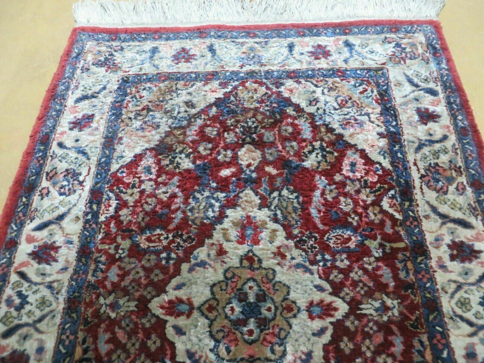 2' X 3' Handmade Chinese Floral Oriental Silk Rug Carpet Nice Red - Nuvé
