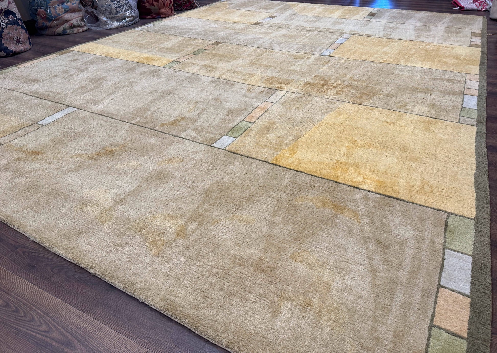 Tufenkian Tibetan Rug 12x16, Handmade Wool Modern Area Rug, Palace Size Carpet - Nuvé