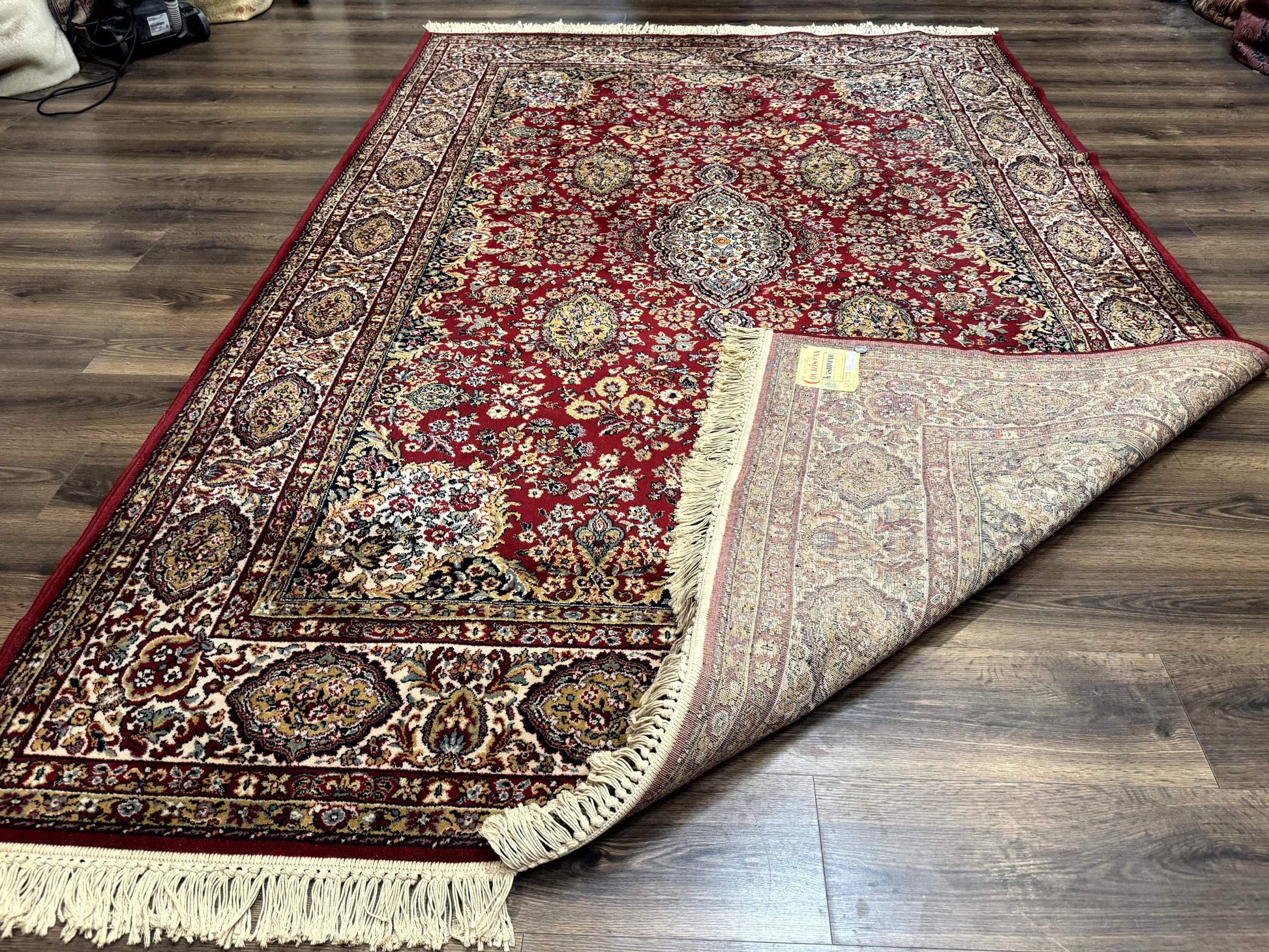 Persian Wool Rug 7x10, Couristan Carpet, Belgium Power Loomed Rug, Red, Floral, Traditional - Nuvé