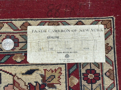Indo Persian Rug 8x10, Red and Cream, Floral, Pande Cameron - Nuvé