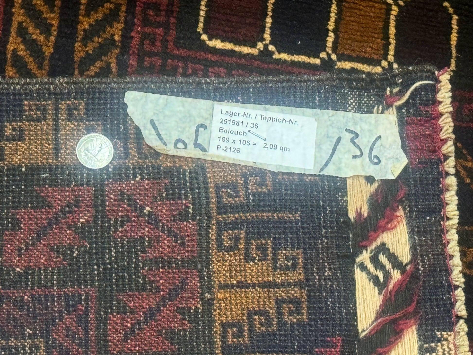 Afghan Rug 3x7, Navy Blue, Tribal Rug, Balouch Carpet, New - Nuvé