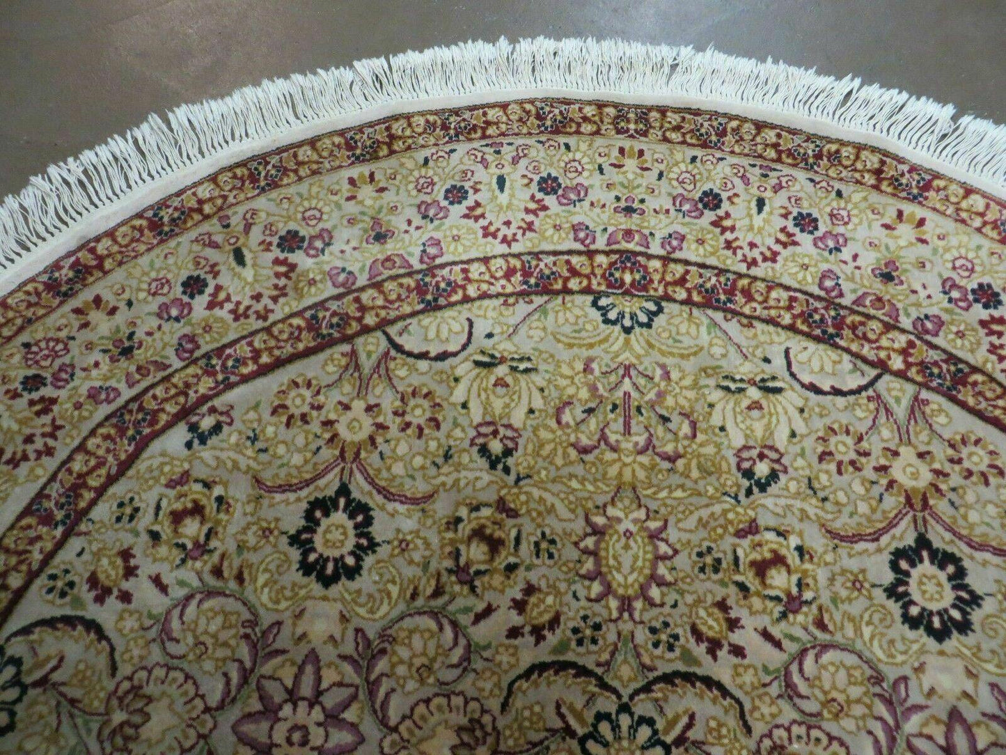 6' Handmade Fine Indian Wool Rug Carpet Round Silk Accent Beauty - Nuvé
