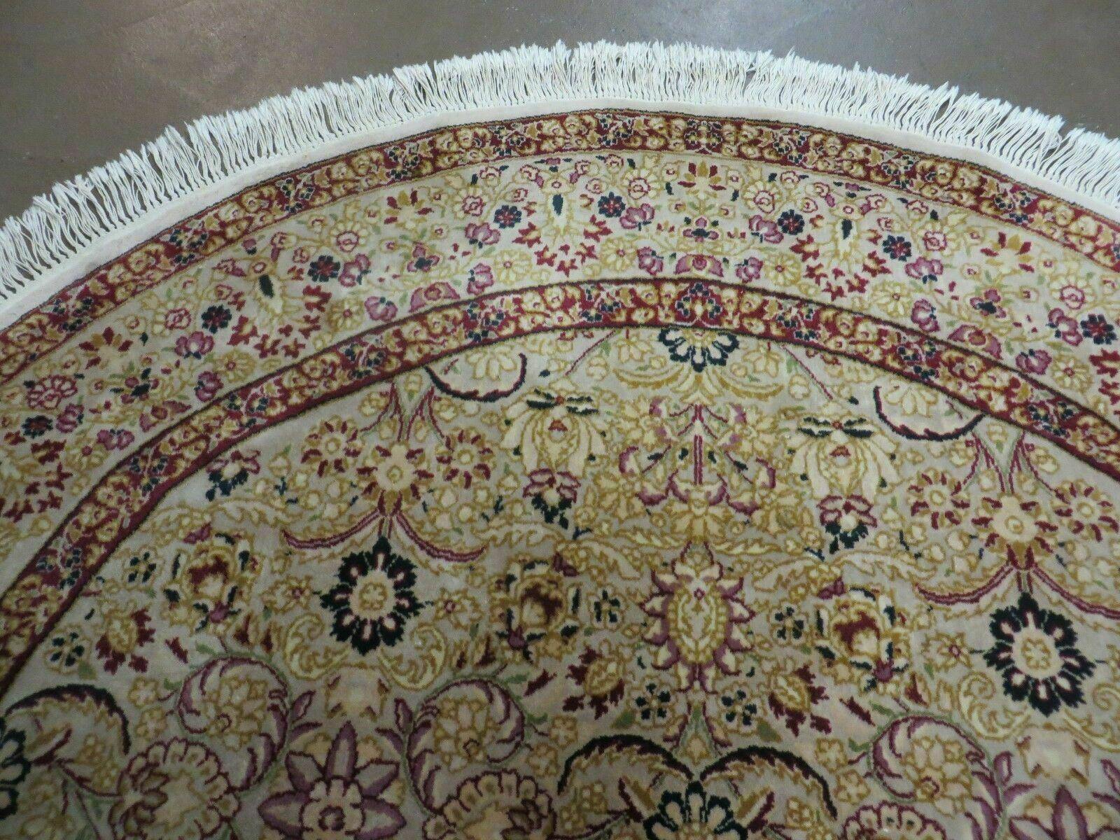 6' Handmade Fine Indian Wool Rug Carpet Round Silk Accent Beauty - Nuvé
