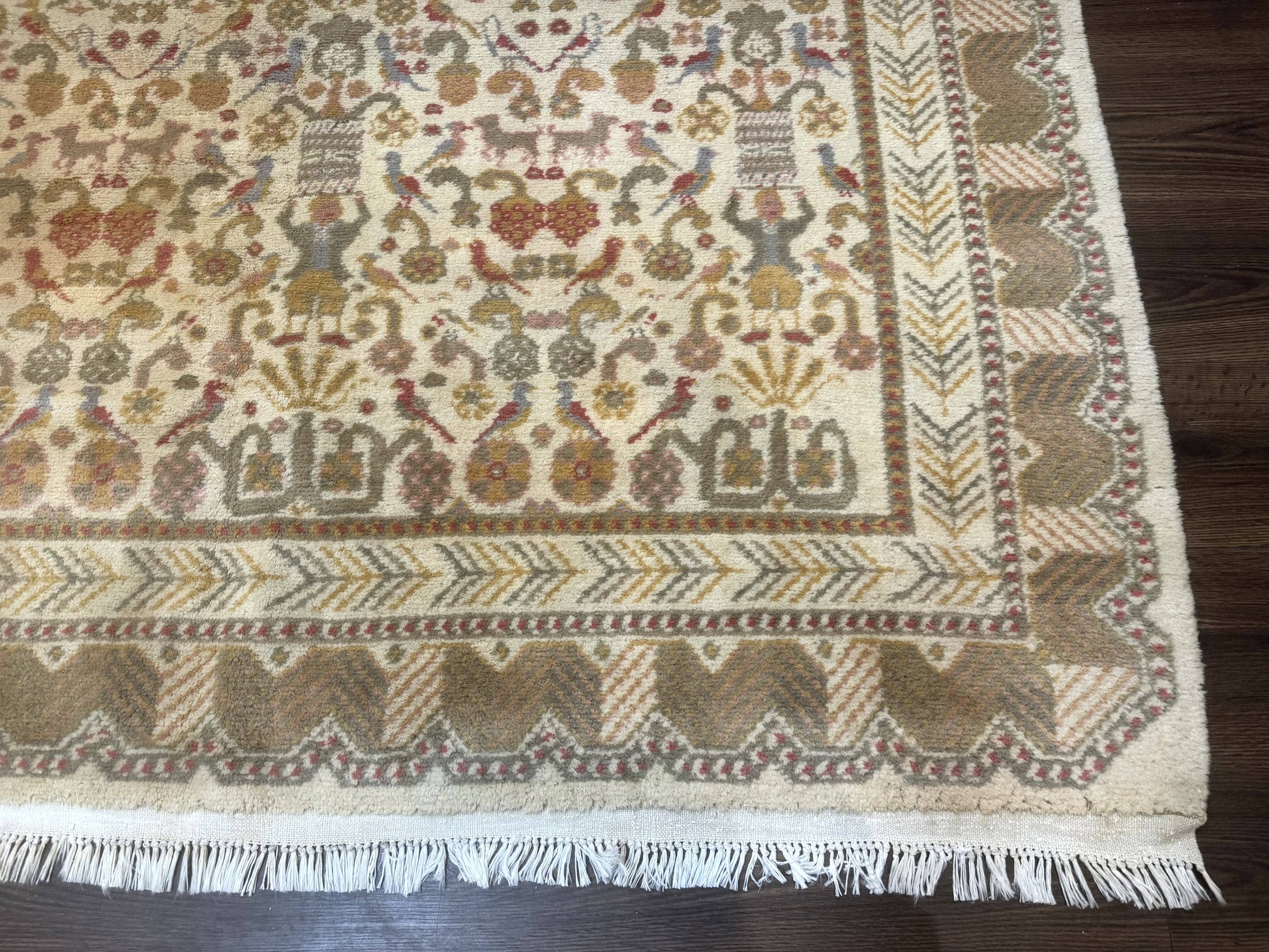 Large Spanish Portuguese Rug 9x15, Beige, Vintage, Allover Pattern, Wool - Nuvé