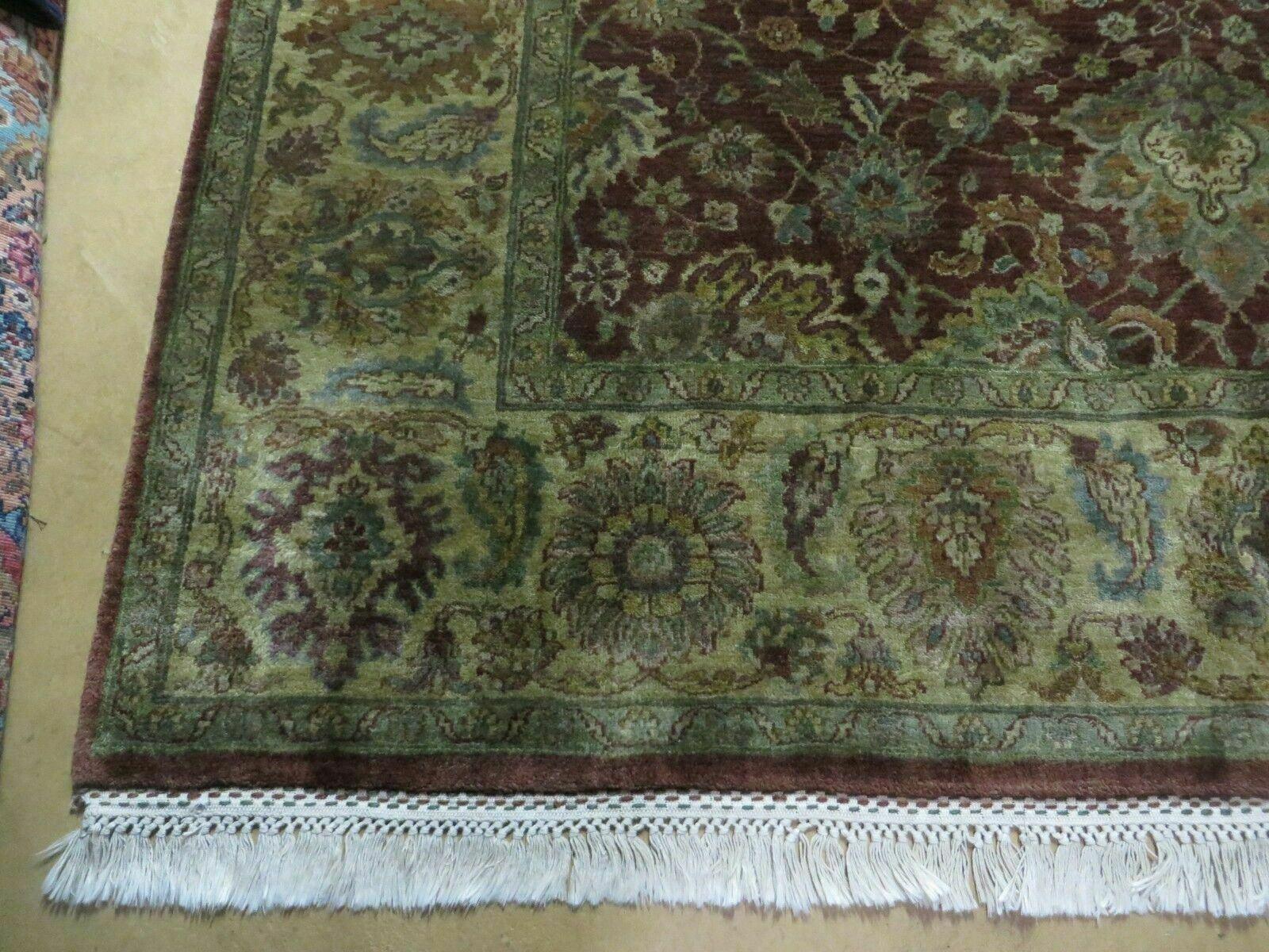 6' X 9' Handmade India Floral Oriental Wool Rug Carpet Tea Wash Red Hand Knotted - Nuvé