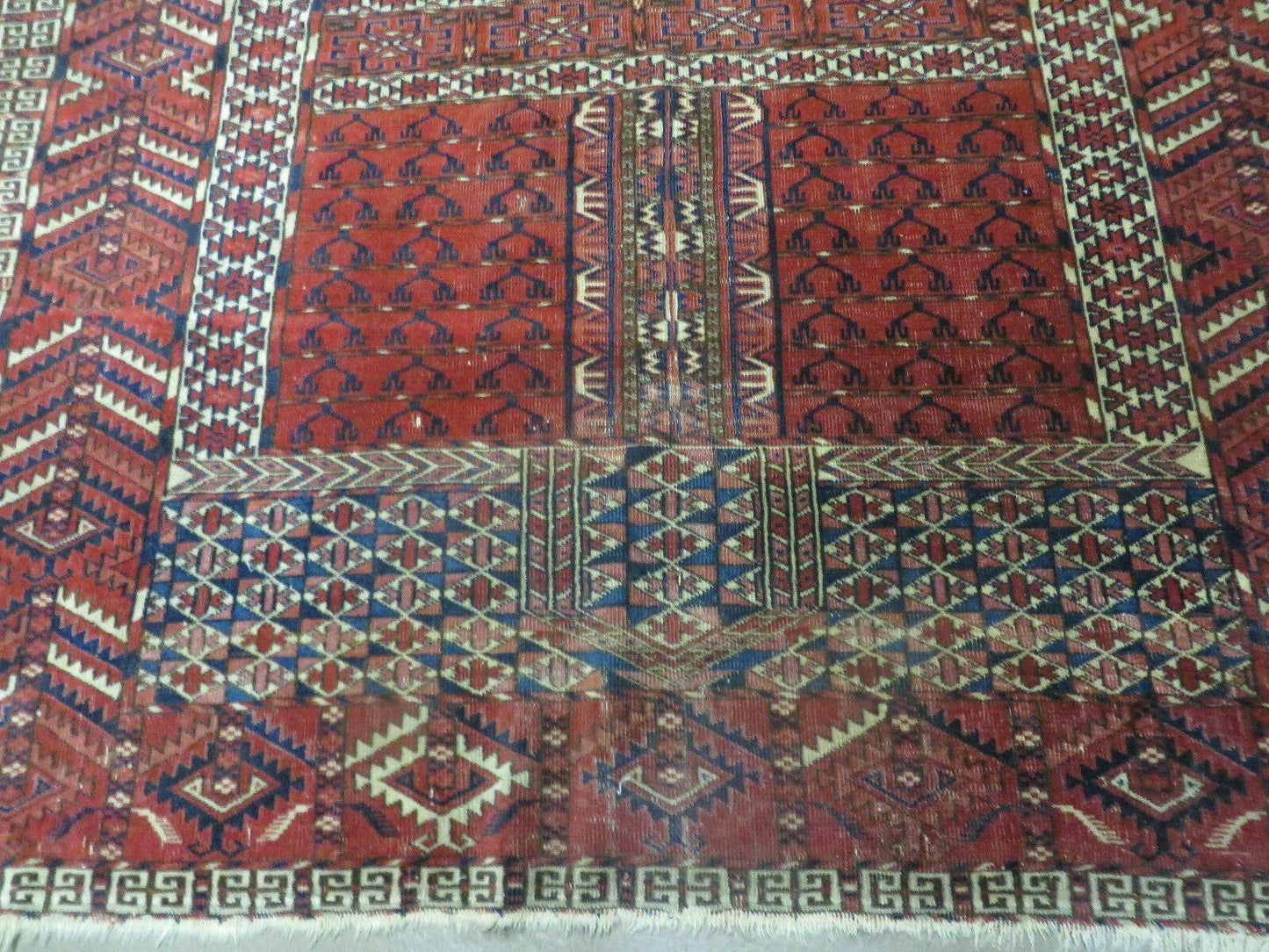 Antique Turkoman Rug 4x5, Ensi Hatchli Tekke Wool Rug - Nuvé