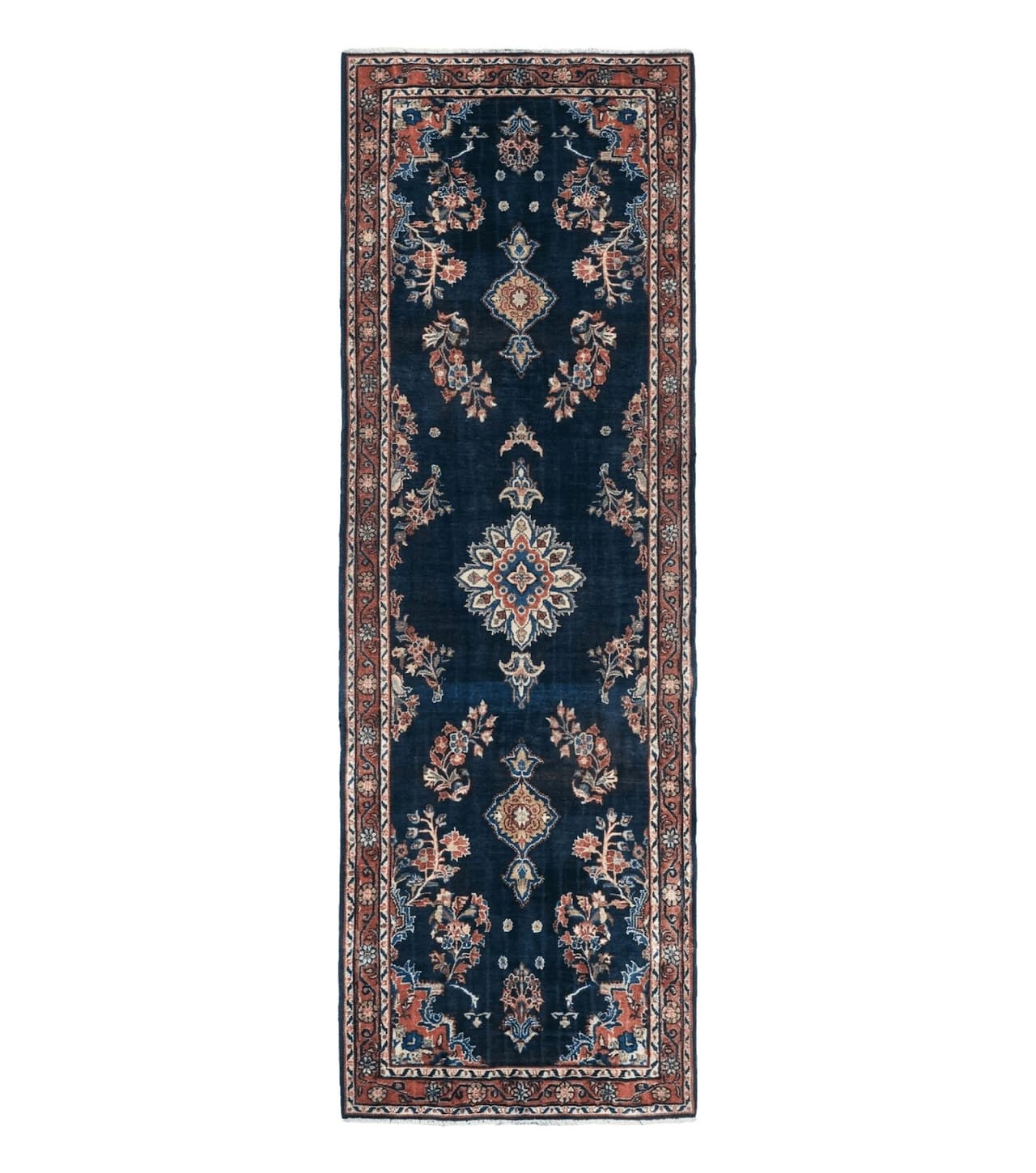 Persian Runner Rug 4x11, Navy Blue Antique Lilihan Runner