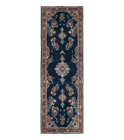 Persian Runner Rug 4x11, Navy Blue Antique Lilihan Runner