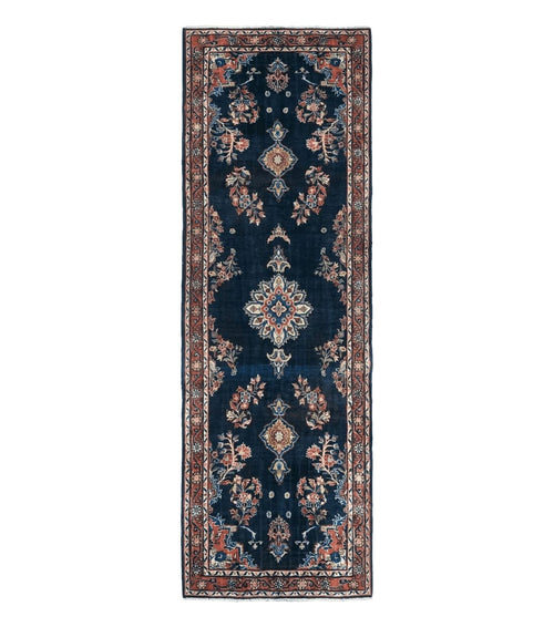 Persian Runner Rug 4x11, Navy Blue Antique Lilihan Runner