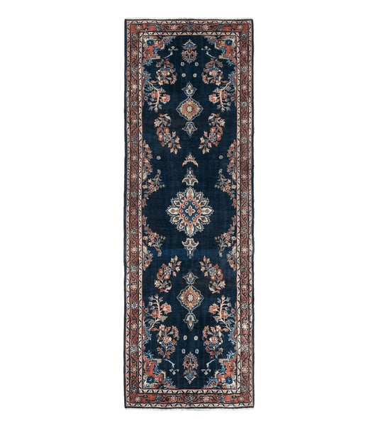 Persian Runner Rug 4x11, Navy Blue Antique Lilihan Runner