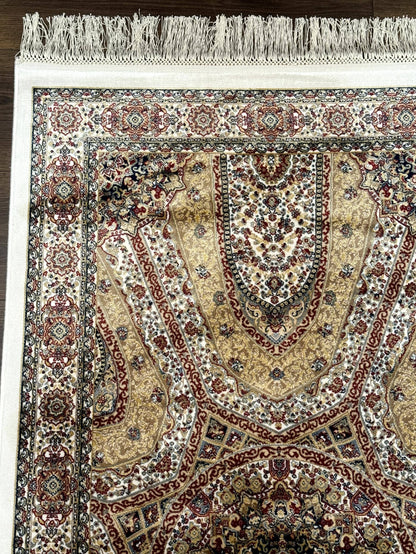 Turkish Silk Runner Rug 2.6 x 12, Hereke Mamluk Runner, Bamboo Silk, New - Nuvé