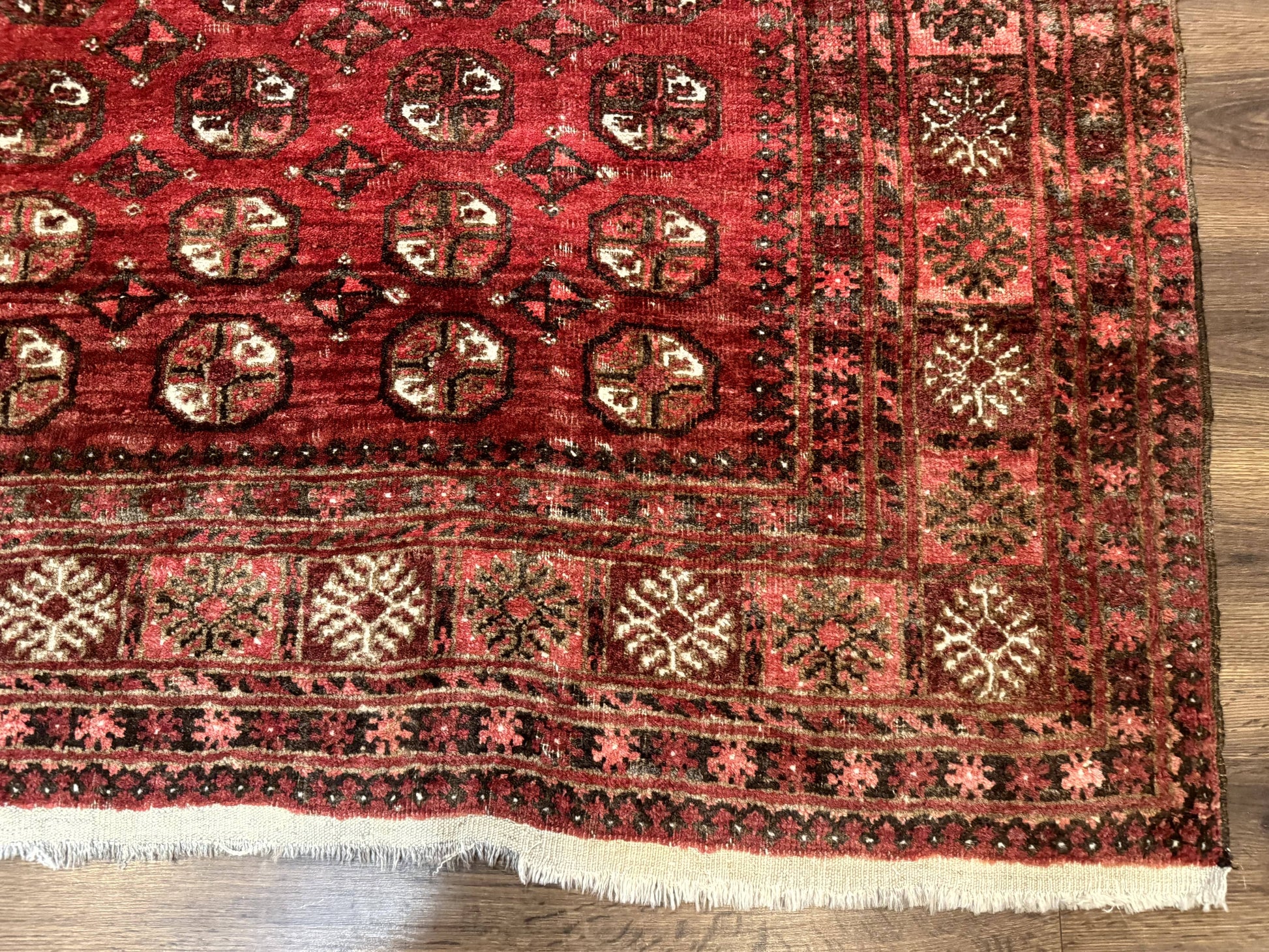 Antique Persian Turkoman Rug 5x6, Red - Nuvé