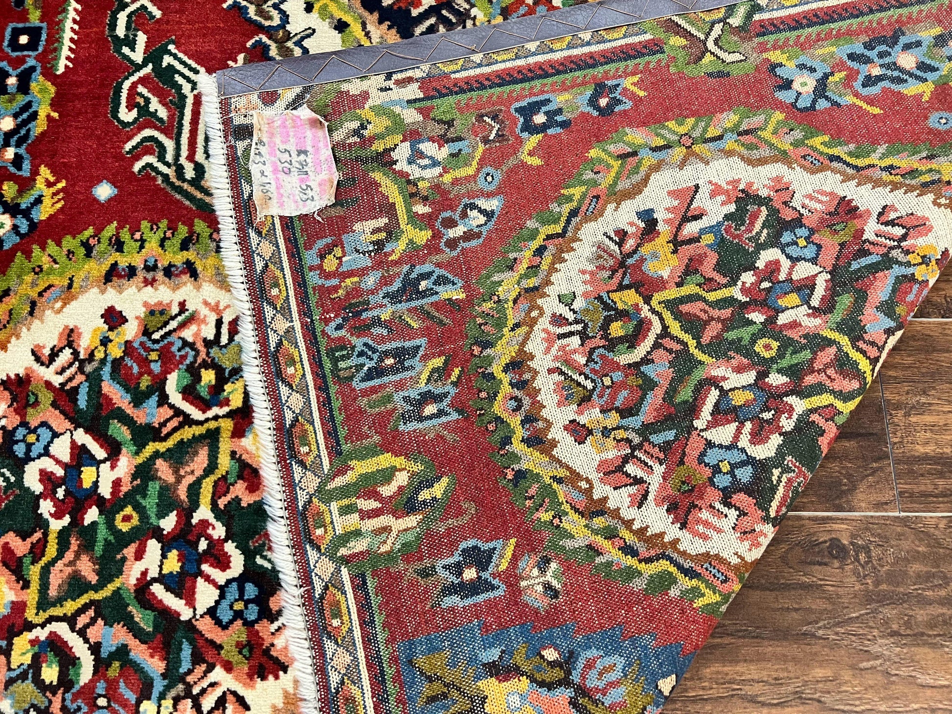 Persian Bakhtiari Rug 5x8, Wool Hand Knotted Antique Carpet, Red, Floral Oriental Rug, 5 x 8 Medium Sized Rug - Nuvé