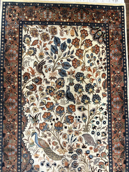 Small Pak Persian Rug 3x5, Peacock Birds Floral - Nuvé