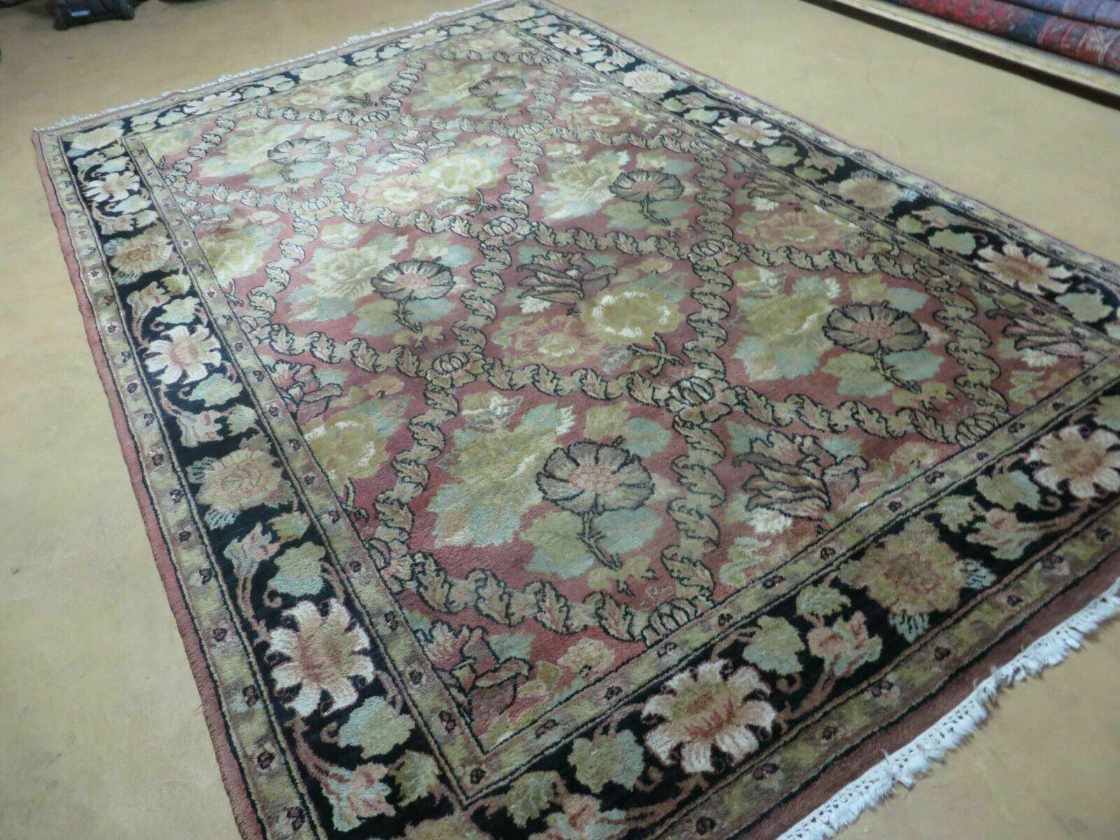 6' X 9' Handmade India Floral Oriental Wool Rug Carpet - Nuvé