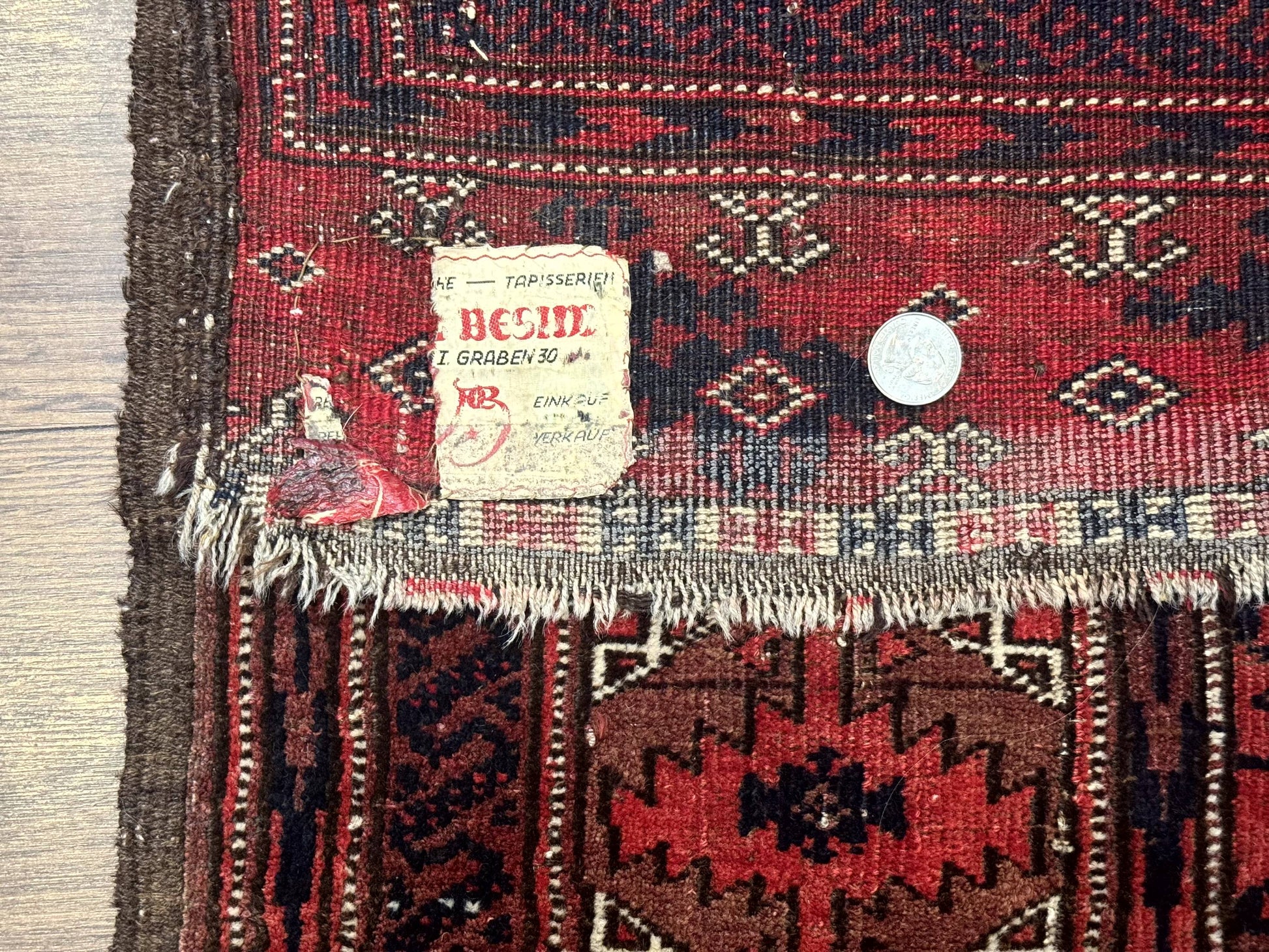 Antique Turkoman Rug 3.7 x 6.7, Red, Wool Runner Rug - Nuvé