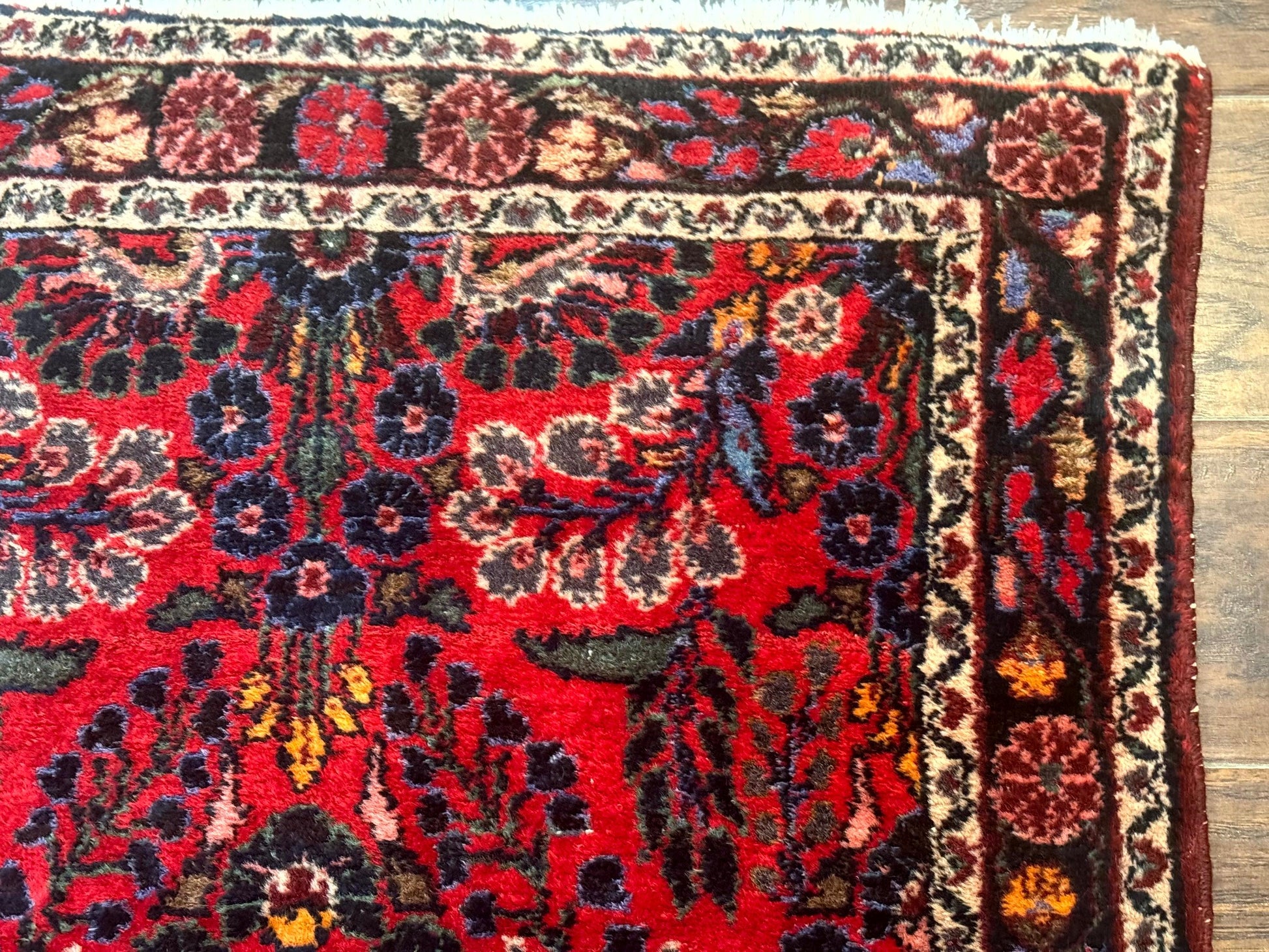 Persian Rug 3x5, Red Tribal Rug, Semi Antique, Wool Rug 3 x 5, Persian Hamadan Rug - Nuvé