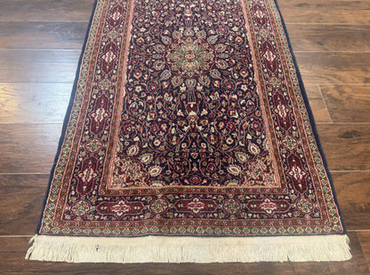 Indo Kashmiri Rug 3x5, Navy Blue, Very Fine 400 KPSI, Pair B - Nuvé