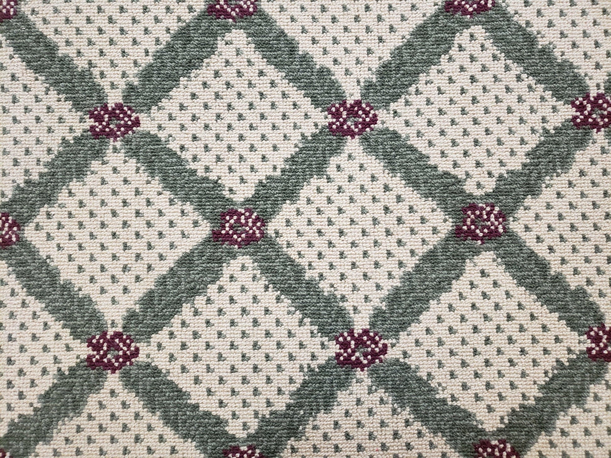 4x5 Panel Design Rug, 4' x 5' Power-Loomed Vintage Rug, Beige & Pine Green Carpet - Nuvé