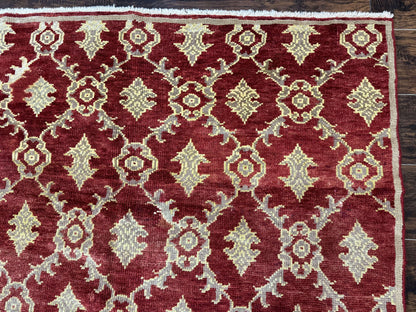 Modern Turkish Oushak Rug 5x8, Brick Red - Nuvé