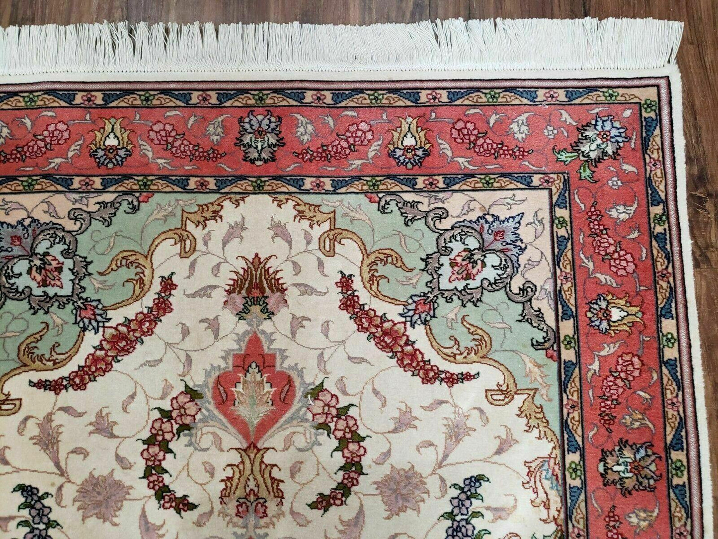 3' 4" X 5' Vintage Handmade Ultra Fine Floral Oriental Turkish Rug Carpet Wow - Nuvé