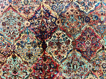 Karastan Multicolor Panel Kirman Rug #717, Wool Karastan Rug 8' 8" x 12', Vintage Multipanel Kirman, Original Karastan Collection 700 Series - Nuvé