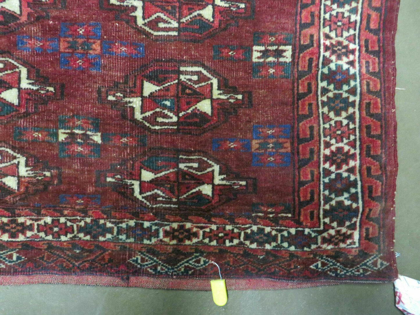 2.5' X 4' Antique Handmade Bokhara Turkoman Yamud Wool Rug Kilim Backing NICE - Nuvé