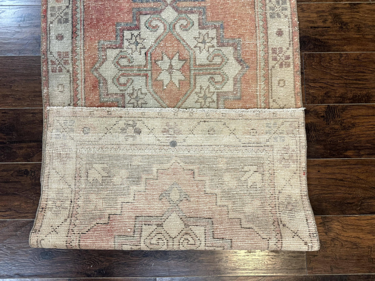 Antique Turkish Runner Rug 3 x 9.6, Farmhouse Rug, Geometric Runner, Handmade, Vintage Rug for Modern Home - Nuvé