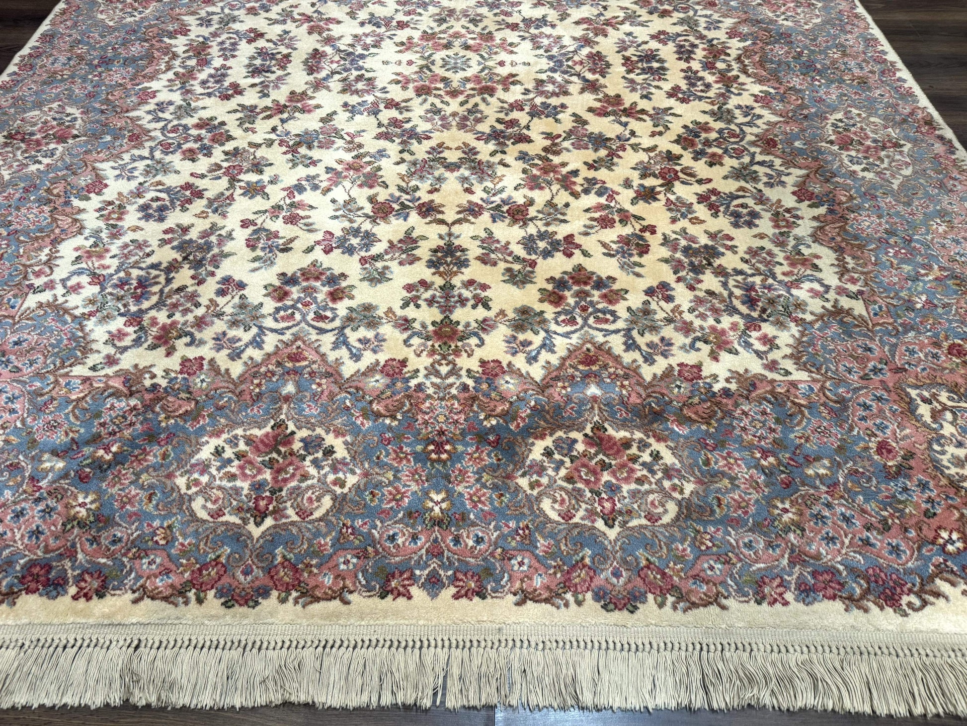 8.8 x 10.6 Karastan Kirman Rug #788, Wool Vintage Discontinued Floral Carpet - Nuvé